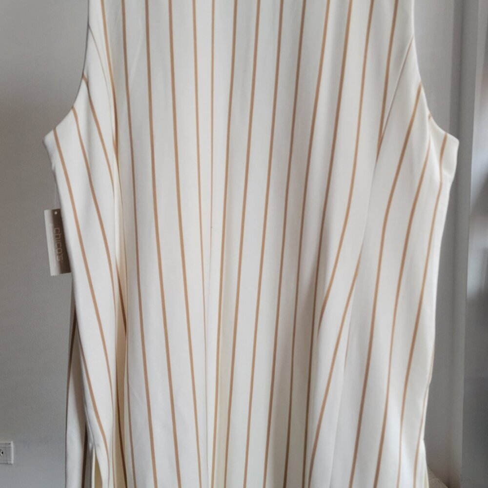 NWT CHICO Elongated Ponte Striped Vest/Jacket (Size: 4) - Picture 5 of 8